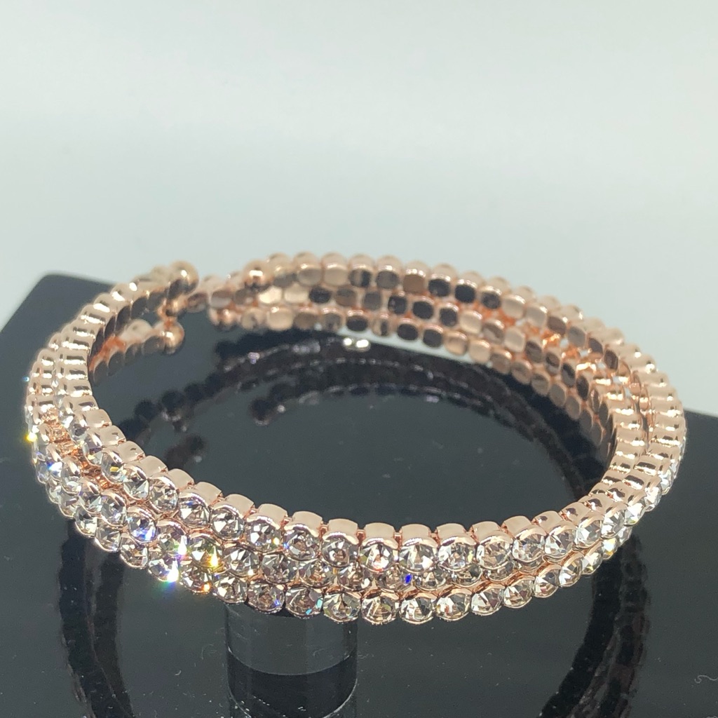 Rose Gold Cuff Bracelet 3pc Gift Set